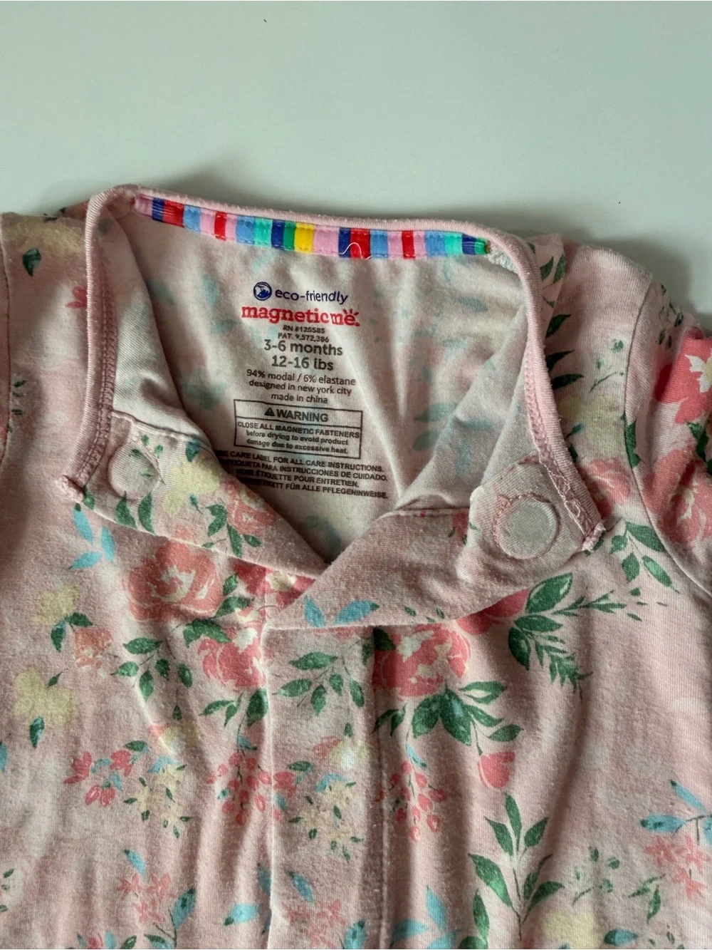 Magnetic Me Pink Floral Footed One-Piece